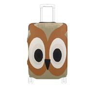 Elastic suitcases covers for luggage Scratch-Resistant Fit carry on suitcase cover travel accessory Fit 18-32 Inch Luggage, cute cartoon owl big eyes brown, L 26-28 in