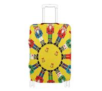 Elastic suitcases covers for luggage Scratch-Resistant Fit covers for suitcases travel essentials Fit 18-32 Inch Luggage, cartoon Nutcracker Soldiers yellow, XL 29-32 in