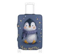 Elastic suitcases covers for luggage Scratch-Resistant Fit elastic suitcase covers travel accessory Fit 18-32 Inch Luggage, cartoon penguin you matter, L 26-28 in