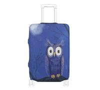Elastic suitcases covers for luggage Washable carry on suitcase cover travel accessory Fit 18-32 Inch Luggage, Owl sitting on the branch at night, L 26-28 in