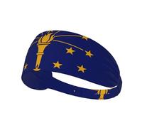 Elastic Sweat-Absorbing Sports Headband, Indiana State Flag, Outdoor Sports, Elastic Headband, Fitness, Sports, Yoga, Cycling Headband