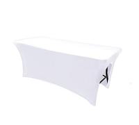 Elastic Table Cover for Cocktails & Beer - Stretchable Rectangular Tablecloth in White 183x76x76cm - Perfect for Events Parties and Cots