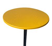 Elastic Table Cover with Non-Slip Waterproof Design Round Stretch Tablecloth for Home Kitchen Patio and Parties - Yellow 90cm Diameter