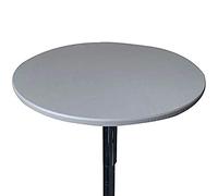 Elastic Table Cover with Waterproof Non-Slip Design - Round Tablecloth with Elastic Edges for Home Patio Kitchen and Parties - Grey 130cm Diameter