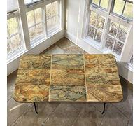 Elastic Tablecloth for 4FT Folding Tables Polyester Fitted Covers with World Map Design 24"×48" Vintage Civilizations Print Ideal for Home Parties and Travel