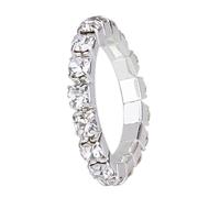 Elastic Toe Ring, Silver Tone, Crystal Rhinestone, Alloy and Crystal, 3mm Width, Adjustable 1.7-3cm, Single Row, Bridal Jewellery