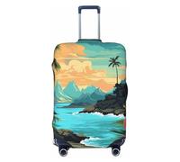 Elastic Travel Luggage Cover for Suitcase Tsa Approved Stretch Scratch-Resistant Suitcase Protector Cover Washable Hello Hawaii Baggage Covers Fits 18-32 Inch Luggage Case, Black, Medium