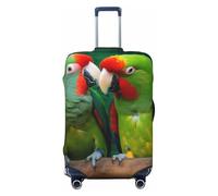 Elastic Travel Luggage Cover for Suitcase Tsa Approved Stretch Scratch-Resistant Suitcase Protector Cover Washable Two parrots love each other Baggage Covers Fits 18-32 Inch Luggage Case, Black