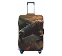 Elastic Travel Luggage Cover for Suitcase Tsa Approved Stretch Scratch-Resistant Suitcase Protector Cover Washable World War Aircraft Baggage Covers Fits 18-32 Inch Luggage Case, Black, XL