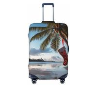 Elastic Travel Luggage Cover for Suitcase Tsa Approved Stretch Scratch-Resistant Suitcase Protector Cover Washable Merry christmas palm tree Baggage Covers Fits 18-32 Inch Luggage Case, Black, Medium