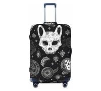 Elastic Travel Luggage Cover for Suitcase Tsa Approved Stretch Scratch-Resistant Suitcase Protector Cover Washable Skull Cat Moon Gothic Baggage Covers Fits 18-32 Inch Luggage Case, Black, Large