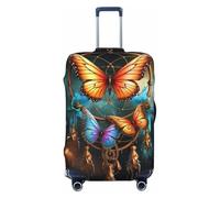 Elastic Travel Luggage Cover for Suitcase Tsa Approved Stretch Scratch-Resistant Suitcase Protector Cover Washable Dream Catcher Butterfly Baggage Covers Fits 18-32 Inch Luggage Case, Black, X-Large