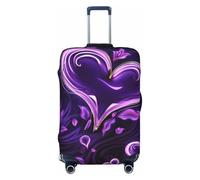 Elastic Travel Luggage Cover for Suitcase Tsa Approved Stretch Scratch-Resistant Suitcase Protector Cover Washable Purple love Baggage Covers Fits 18-32 Inch Luggage Case, Black, Medium