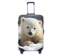 Elastic Travel Luggage Cover for Suitcase Tsa Approved Stretch Scratch-Resistant Suitcase Protector Cover Washable Cute Baby Polar Bear Baggage Covers Fits 18-32 Inch Luggage Case, Black, Large