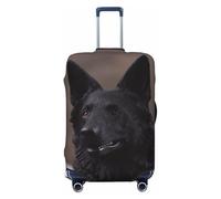 Elastic Travel Luggage Cover for Suitcase Tsa Approved Stretch Scratch-Resistant Suitcase Protector Cover Washable Black german shepherd Baggage Covers Fits 18-32 Inch Luggage Case, Black, L