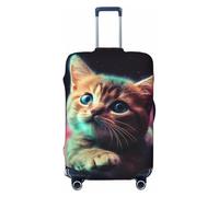 Elastic Travel Luggage Cover for Suitcase Tsa Approved Stretch Scratch-Resistant Suitcase Protector Cover Washable Galaxy Cat Baby Baggage Covers Fits 18-32 Inch Luggage Case, Black, Large