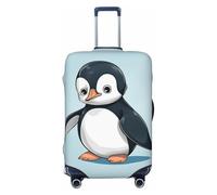 Elastic Travel Luggage Cover for Suitcase Tsa Approved Stretch Scratch-Resistant Suitcase Protector Cover Washable Cute Penguin Baggage Covers Fits 18-32 Inch Luggage Case, Black, Medium