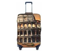 Elastic Travel Luggage Cover for Suitcase Tsa Approved Stretch Scratch-Resistant Suitcase Protector Cover Washable Ancient Colosseum Baggage Covers Fits 18-32 Inch Luggage Case, Black, L