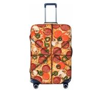 Elastic Travel Luggage Cover for Suitcase Tsa Approved Stretch Scratch-Resistant Suitcase Protector Cover Washable I Love Pizza Baggage Covers Fits 18-32 Inch Luggage Case, Black, Large