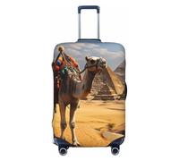 Elastic Travel Luggage Cover for Suitcase Tsa Approved Stretch Scratch-Resistant Suitcase Protector Cover Washable Pyramid Camel Baggage Covers Fits 18-32 Inch Luggage Case, Black, Large