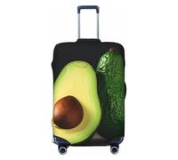 Elastic Travel Luggage Cover for Suitcase Tsa Approved Stretch Scratch-Resistant Suitcase Protector Cover Washable Half Cut Avocado Pieces Baggage Covers Fits 18-32 Inch Luggage Case, Black, L