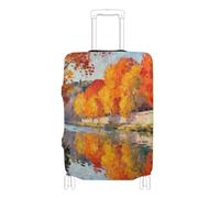 Elastic travel luggage cover protector Dustproof suitcase elastic cover travel accessories Fit 18-32 Inch Luggage, french autumn scenery, XL 29-32 in