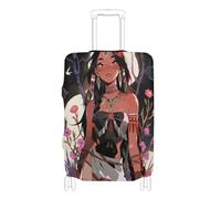 Elastic travel luggage cover protector Scratch-Resistant Fit suitcase cover Baggage Protector Fit 18-32 Inch Luggage, Bohemian tribal girl, L 26-28 in