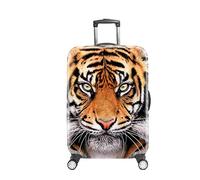 Elastic Travel Suitcase Cover Baggage Protection, Chickwin Print Elasticated Stretch Fabric Dustproof Foldable Reusable Trolley Luggage Case Cover (Big Tiger,L (26-28))