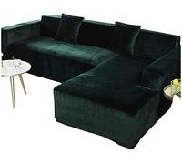Elastic Velvet Couch Cover for LShaped Modular Sofa Chaise Lounge Slipcover Fits 1/2/3/4 Seater with Left/Right Armrest Size: 235300cm Color: K