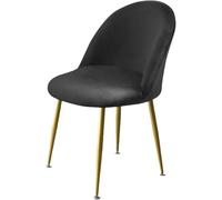 Elastic Velvet Dining Chair Cover Set Of 1, Stretch Round Back Slipcovers For Room, Curved Covers For Home Kitchen Hotel Wedding(Black,1ps)