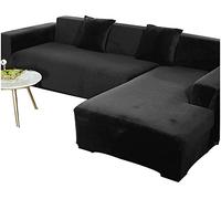 Elastic Velvet Sofa Cover for LShaped Modular Couch Fits 1/2/3/4 Seater with Left/Right Armrest Size: 235300 cm Durable Protection Stylish Design Color: K