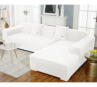 Elastic Velvet Sofa Cover for LShaped Modular Sofa Chaise Lounge Slipcover for 1/2/3/4 Seater with Left/Right Armrest Fits 235300 cm (Color: K)