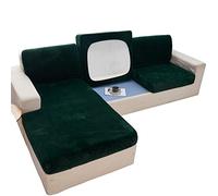 Elastic Velvet Sofa Cushion Cover Green Replacement for Single Pillow Large Soft Easy to Clean Perfect for Living Room Décor