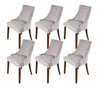 Elastic Velvet Wingback Side Chair Covers, Set of 1 Thick Dining Chair Covers Removable Washable Arm Chair Protector Cover-Gold-Set of 1(Gris Clair,Lot de 6)