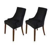 Elastic Velvet Wingback Side Chair Covers, Set of 1 Thick Dining Chair Covers Removable Washable Arm Chair Protector Cover-Gold-Set of 1(Le Noir,Lot de 2)