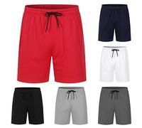 Elastic Waist Shorts for Men Mens Drawstring Casual Shorts Summer Sport Trunks Workout Lightweight Short Sweatpants Jogging Bottoms Straight Legs Sportswear Loose Fit Soft Trunks Outdoor Indoor