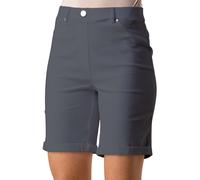 Elastic Waist Turn Up Stretch Shorts Roman Dark Grey 16