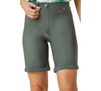 Elastic Waist Turn Up Stretch Shorts Roman Green 16