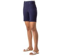 Elastic Waist Turn Up Stretch Shorts Roman Navy 22