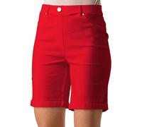 Elastic Waist Turn Up Stretch Shorts Roman Red 14
