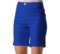Elastic Waist Turn Up Stretch Shorts Roman Royal 20