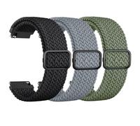 Elastic Watch Straps for Women Men, 20mm Adjustable Soft Nylon Stretchy Quick Release Band for Samsung Galaxy Watch/Garmin/Fossil/Amazfit/Huawei Replacement Watch Band 3-PACK 05