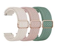 Elastic Watch Straps for Women Men, 22mm Adjustable Soft Nylon Stretchy Quick Release Band for Samsung Galaxy Watch/Garmin/Fossil/Amazfit/Huawei Replacement Watch Band 3-PACK 04