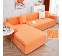 Elastic Waterproof Sofa Cover for 3/2/4 Seater with Left/Right Chaise Lounge Soft Fabric Armrest Protector Universal Fit Stretchable Furniture Protector