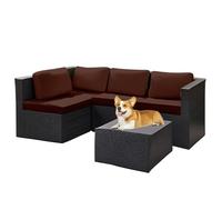 Elastic Waterproof Sofa Cushion CoversStretch Slipcover Protector for 1/2/3 Seater Garden Furniture Rattan Outdoor Bench Cushions (Coffee Set of 6)