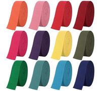 Elastic Webbing Straps,20mm 3m x 12 Roll 36m Heavy Cotton Webbing 12 Colors Mixed Polyester Cotton Stretchy Upholstery Roll for Handbag,Indoor&Outdoor Gear,Pet Collars,DIY Projects,Crafts,Sewing