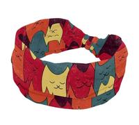 Elastic Womens Headbands Cat Animal Wide Hairband Non-Slip Headband Sweatband Yoga Head Band for Workout, Gym, Running, Fitness, Sport