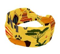 Elastic Womens Headbands Wide Hairband Non-Slip Headband Africa Forest Animal Elephant Giraffe Sweatband Yoga Head Band for Workout, Gym, Running, Fitness, Sport