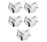 Elastic Womens Ice Silky Underwear Seamless Panties Low Waist Ladies Hipster Briefs Pack of 5 (UK, Numeric, 10, 12, Regular, Regular, White)