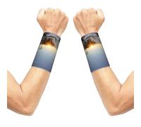 Elastic Wrist Compression Sleeves, Wrist Support for Pain Relief, 1 Pair | The Lighthouse Rocks Seaside Seamless Wristband Design Makes It Ideal For Fitness, Basketball, Tennis, And Typing.